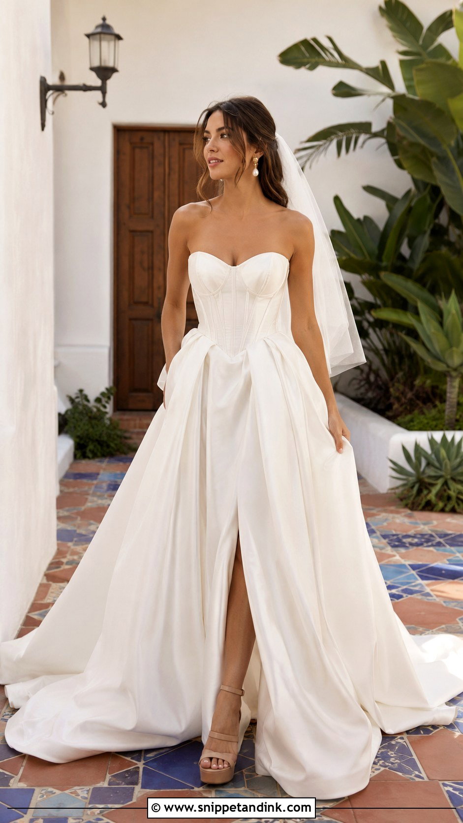 Strapless Corset Hacienda Wedding Dress - Snippet and Ink - 20 Hacienda Wedding Dress Ideas