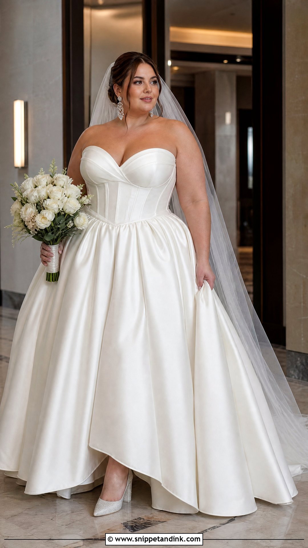 Strapless Corset Plus Size Wedding Gown - Snippet and Ink - 20 Wedding Gowns for Plus Size Brides