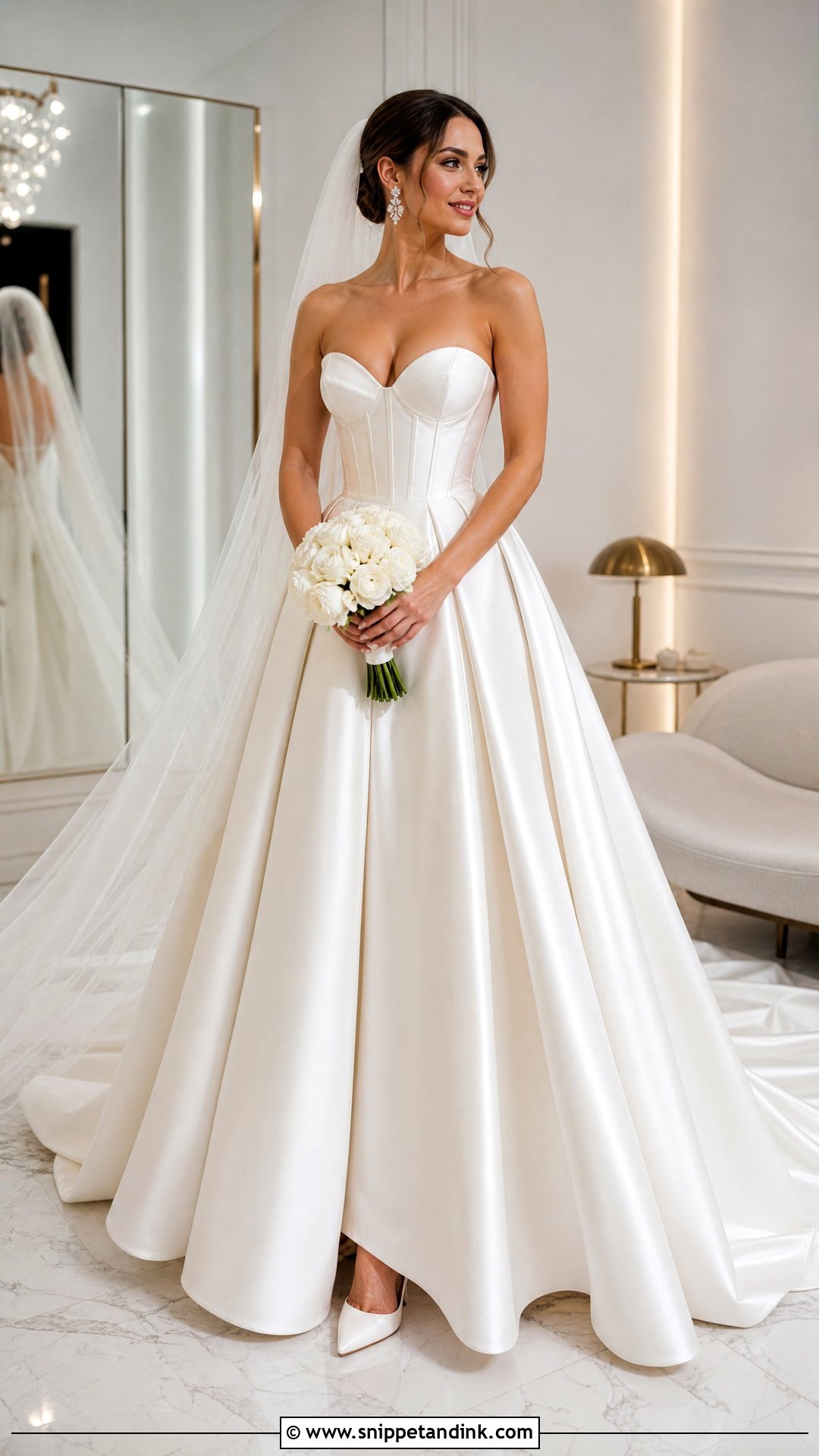 Strapless Corset Satin Bridal Dress - Snippet and Ink - 20 Satin Bridal Dress Ideas