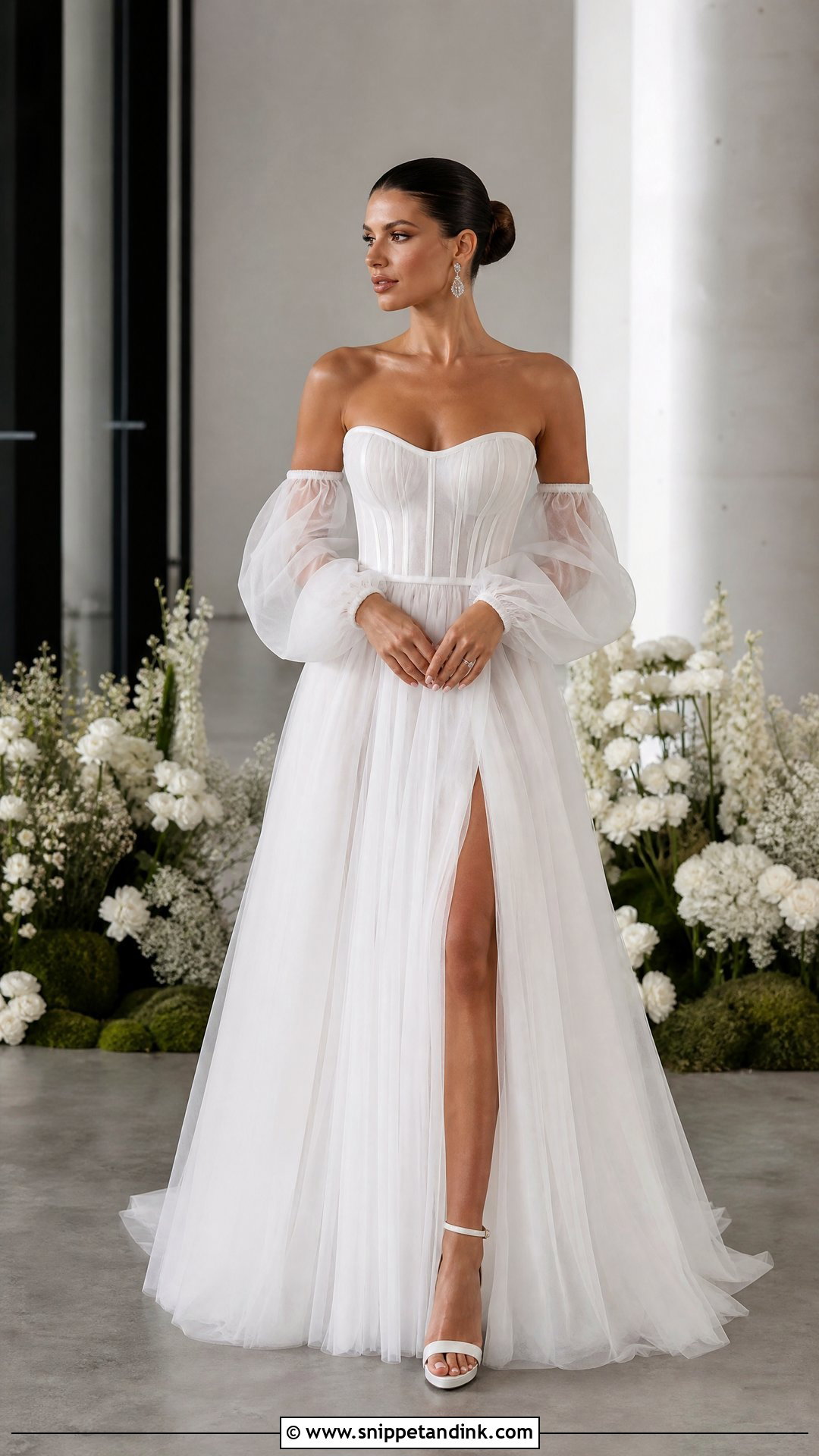 Strapless Corset Tulle Wedding Dress - Snippet and Ink - 25 Floaty Wedding Dress Ideas