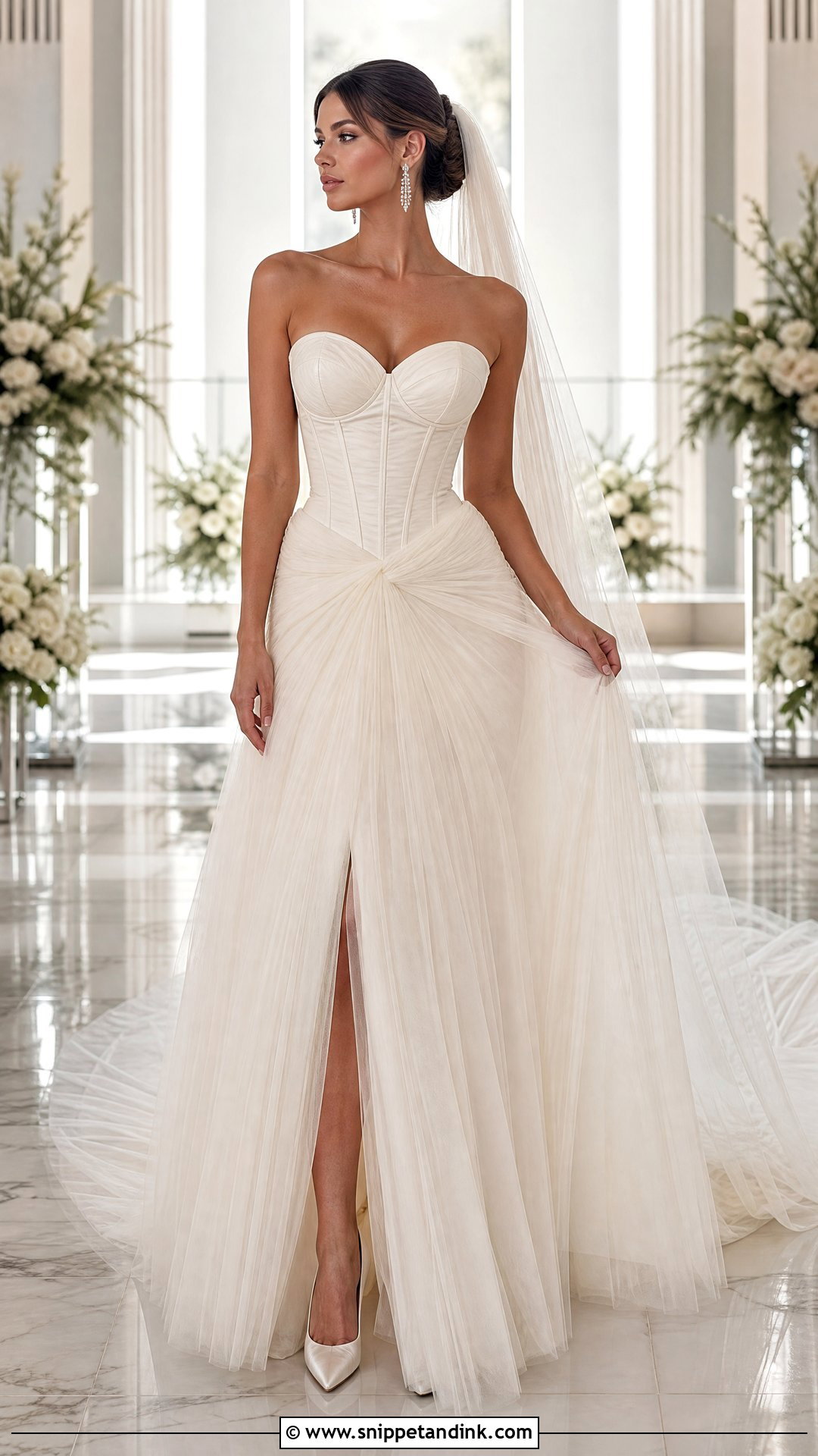 Strapless Corset Tulle Wedding Gown - Snippet and Ink - 25 Tulle Wedding Gown Ideas