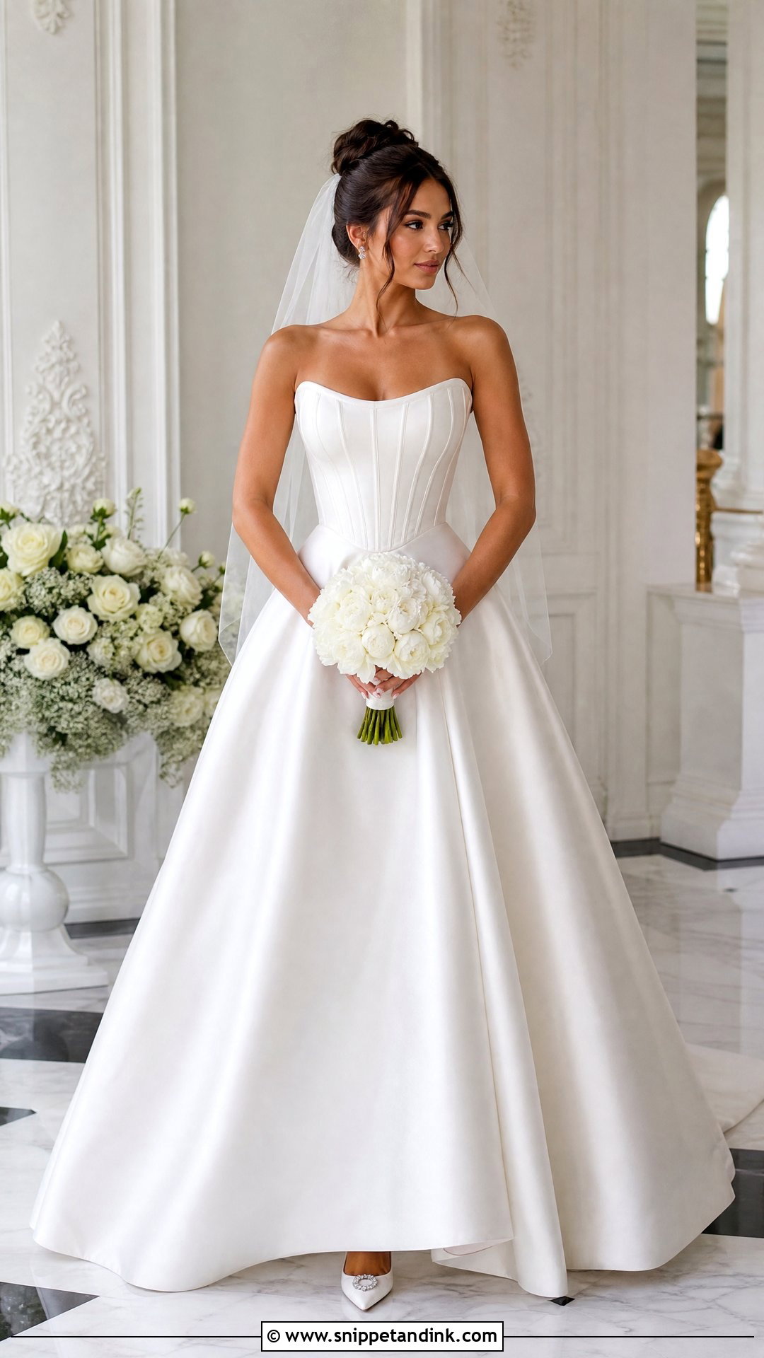 Strapless Corset Wedding Dress - Snippet and Ink - 20 Vogue Bridal Ideas