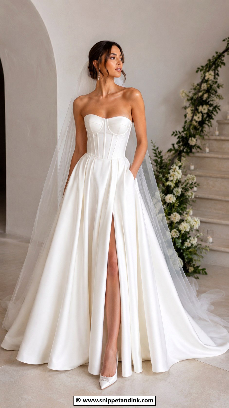 Strapless Corset Wedding Dress - Snippet and Ink - 30 Pretty Wedding Dresses