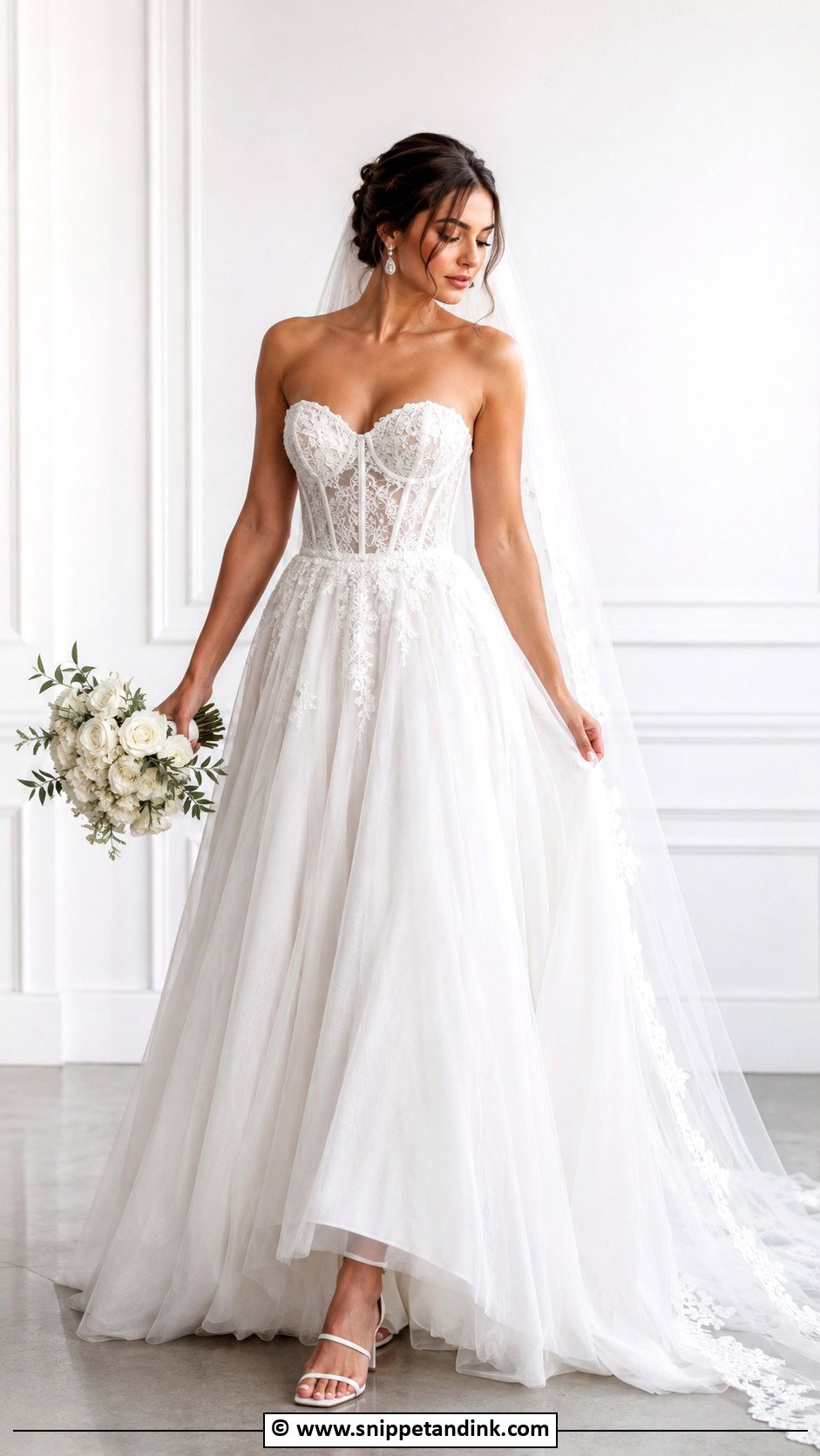Strapless Corset Wedding Dress - Snippet and Ink - 30 Cute Wedding Dress Ideas
