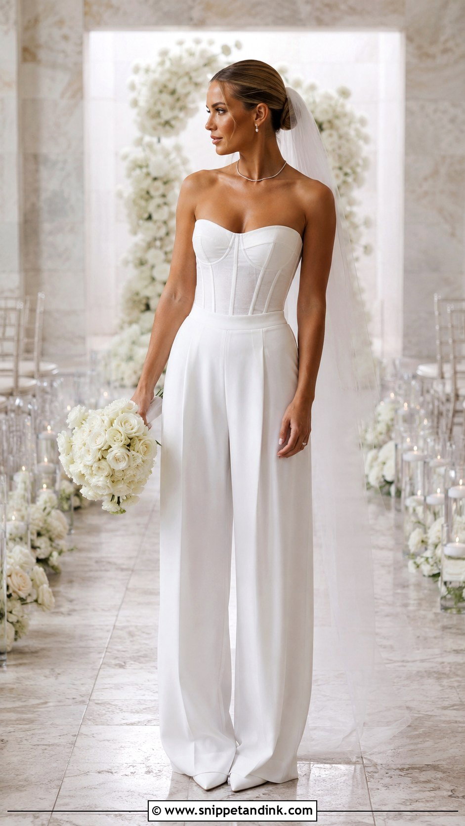 Strapless Corset and Bridal Pants - Snippet and Ink - 20 Bride Pants Ideas