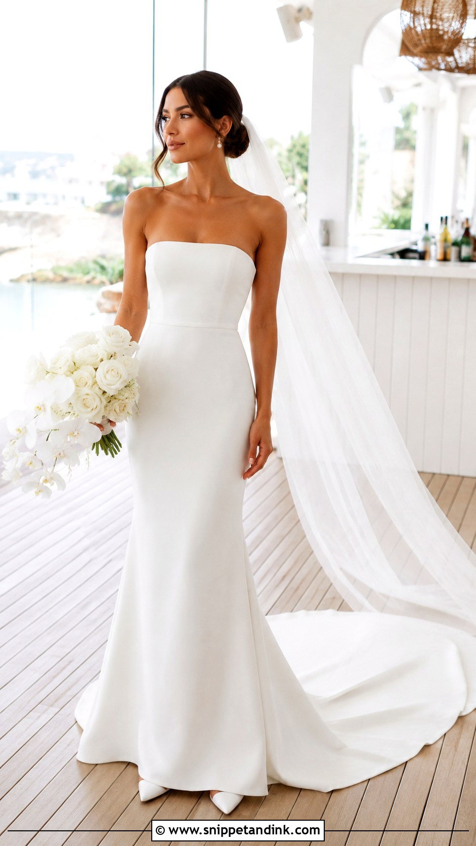 Strapless Crepe Wedding Dress - Snippet and Ink - 30 Strapless Wedding Dresses