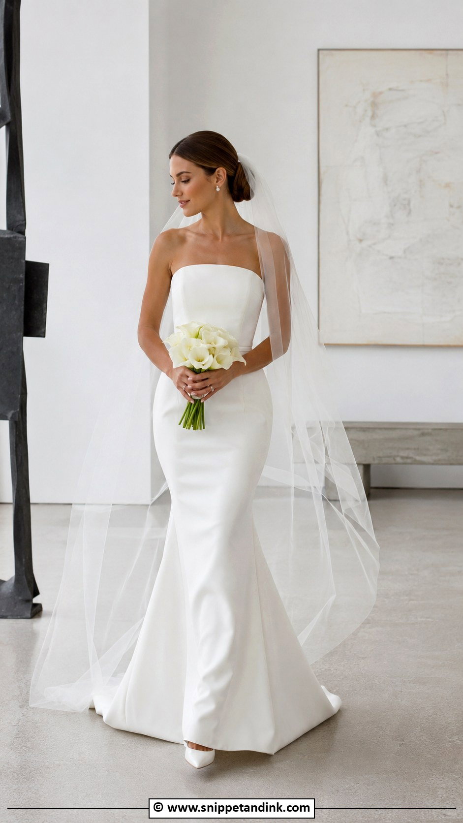 Strapless Crepe Wedding Dress - Snippet and Ink - 35 Strapless Wedding Dress Ideas
