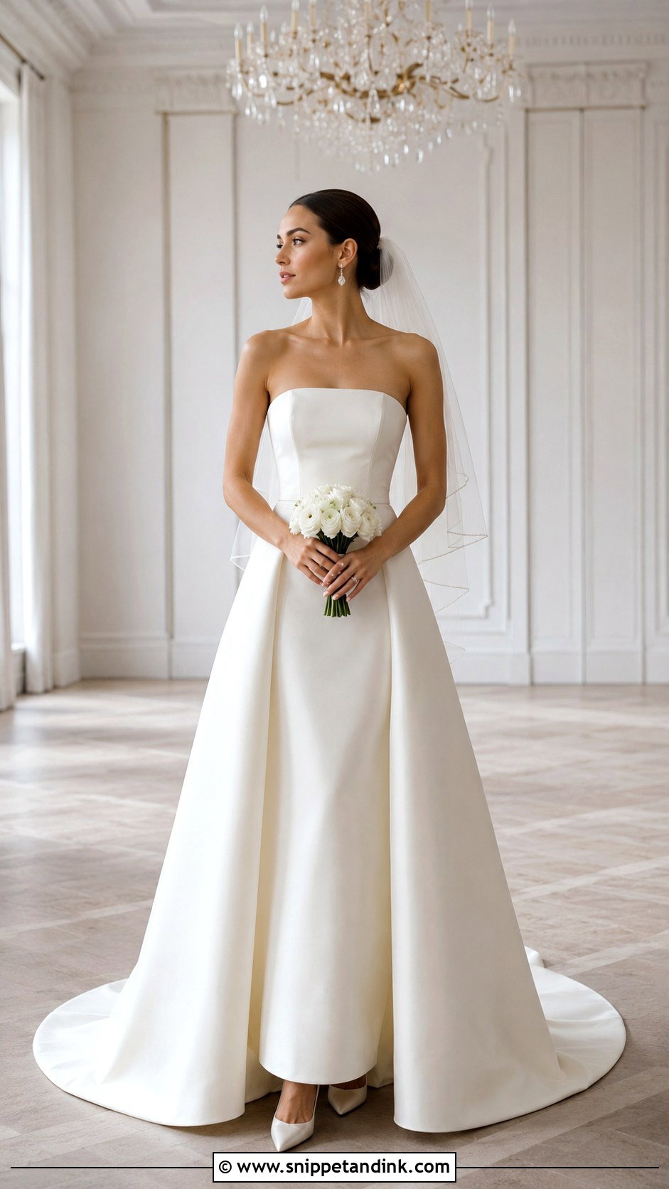 Strapless Crepe Wedding Gown - Snippet and Ink - 20 Crepe Gown Styles for Wedding
