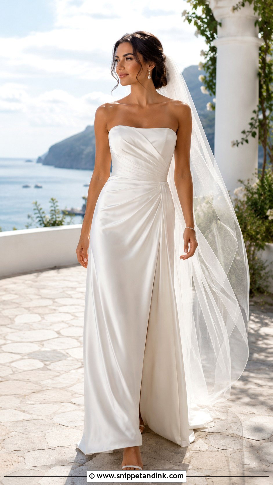 Strapless Draped Satin Wedding Dress - Snippet and Ink - 20 Strapless Satin Wedding Dress Ideas