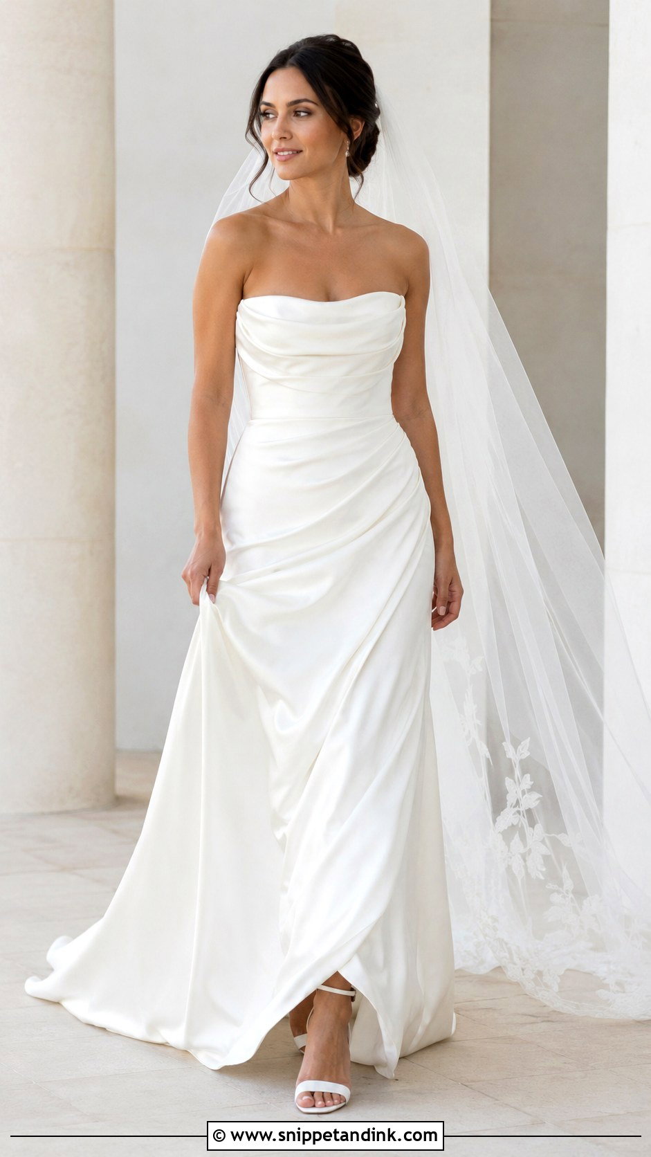 Strapless Draped Wedding Dress - Snippet and Ink - 30 Strapless Wedding Dresses