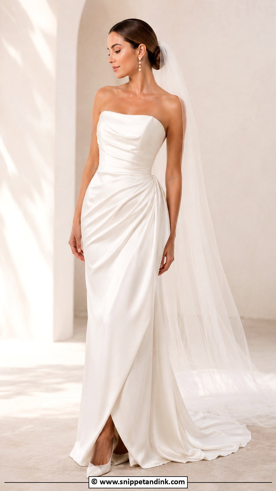 Strapless Draped Wedding Dress - Snippet and Ink - 35 Strapless Wedding Dress Ideas