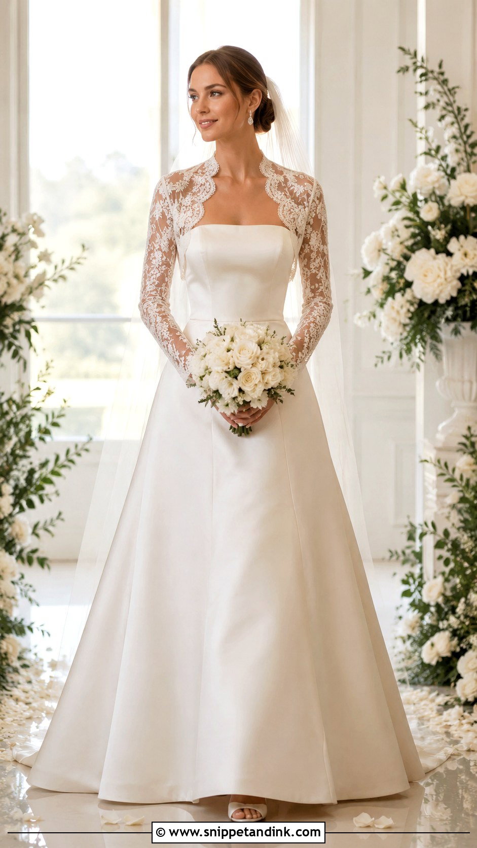 Strapless Dress With Bolero - Snippet and Ink - 25 Bolero Wedding Dress Ideas