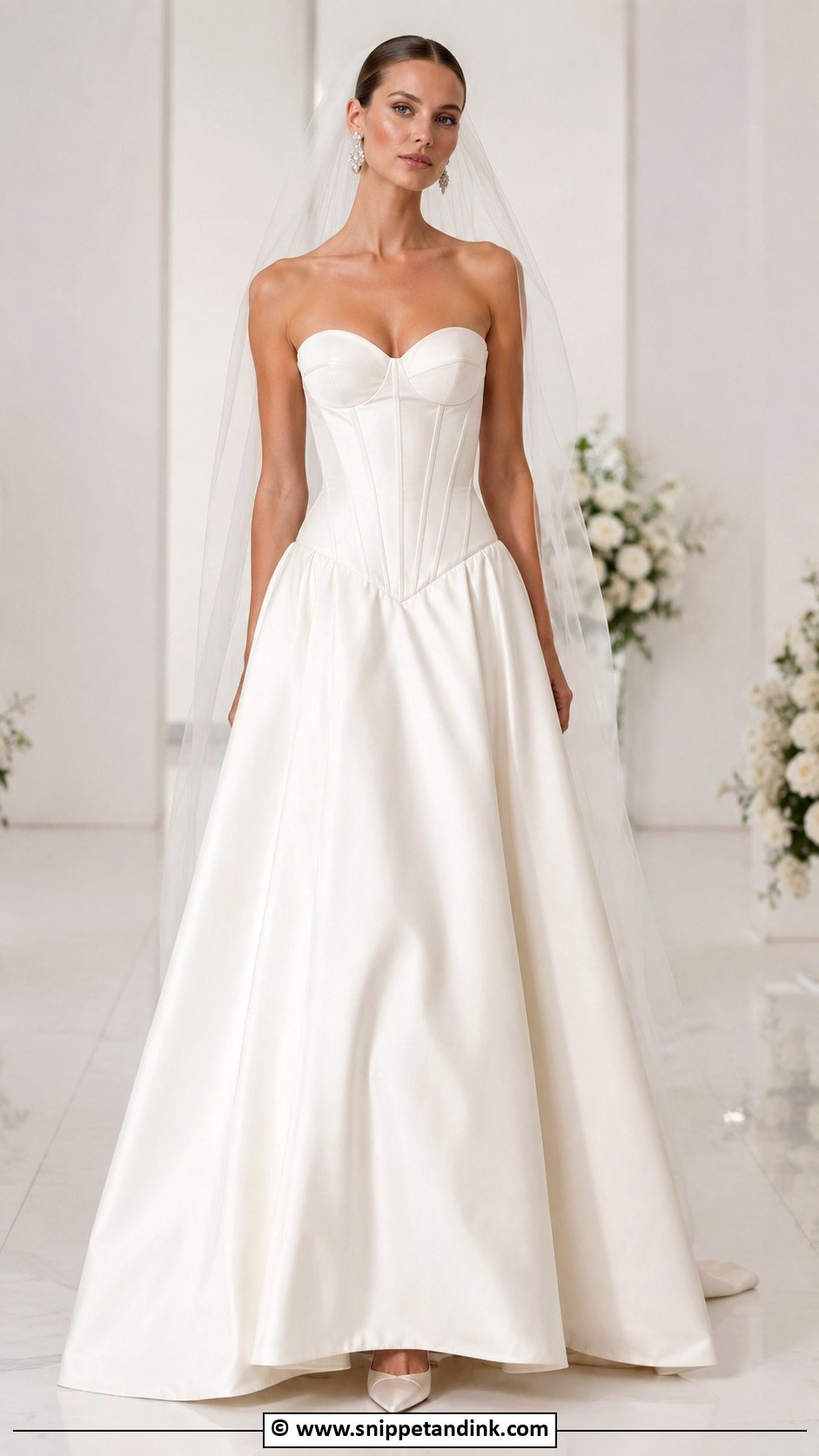 Strapless Drop Waist Corset Wedding Dress - Snippet and Ink - 30 Drop Waist Corset Wedding Dress Ideas