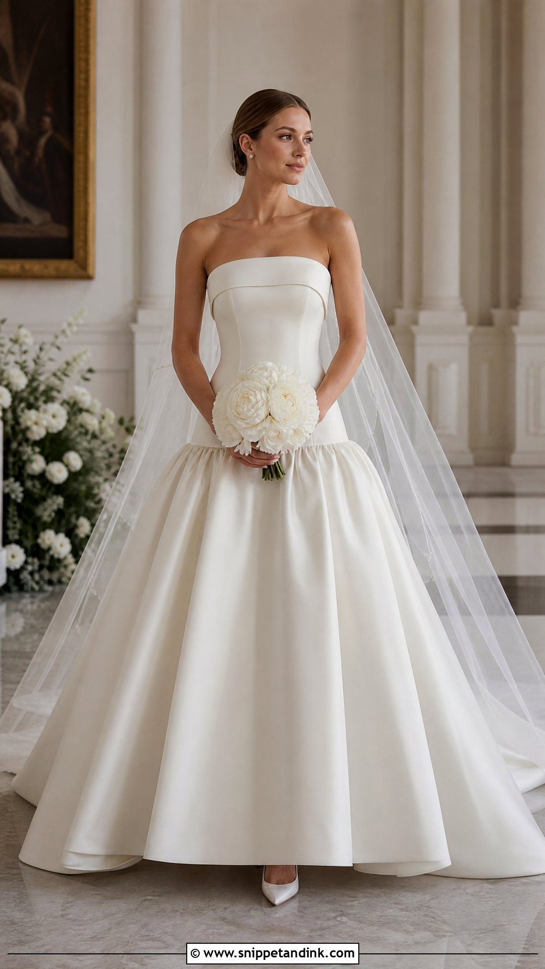 Strapless Drop Waist Wedding Ceremony Dress - Snippet and Ink - 20 Wedding Ceremony Dress Ideas