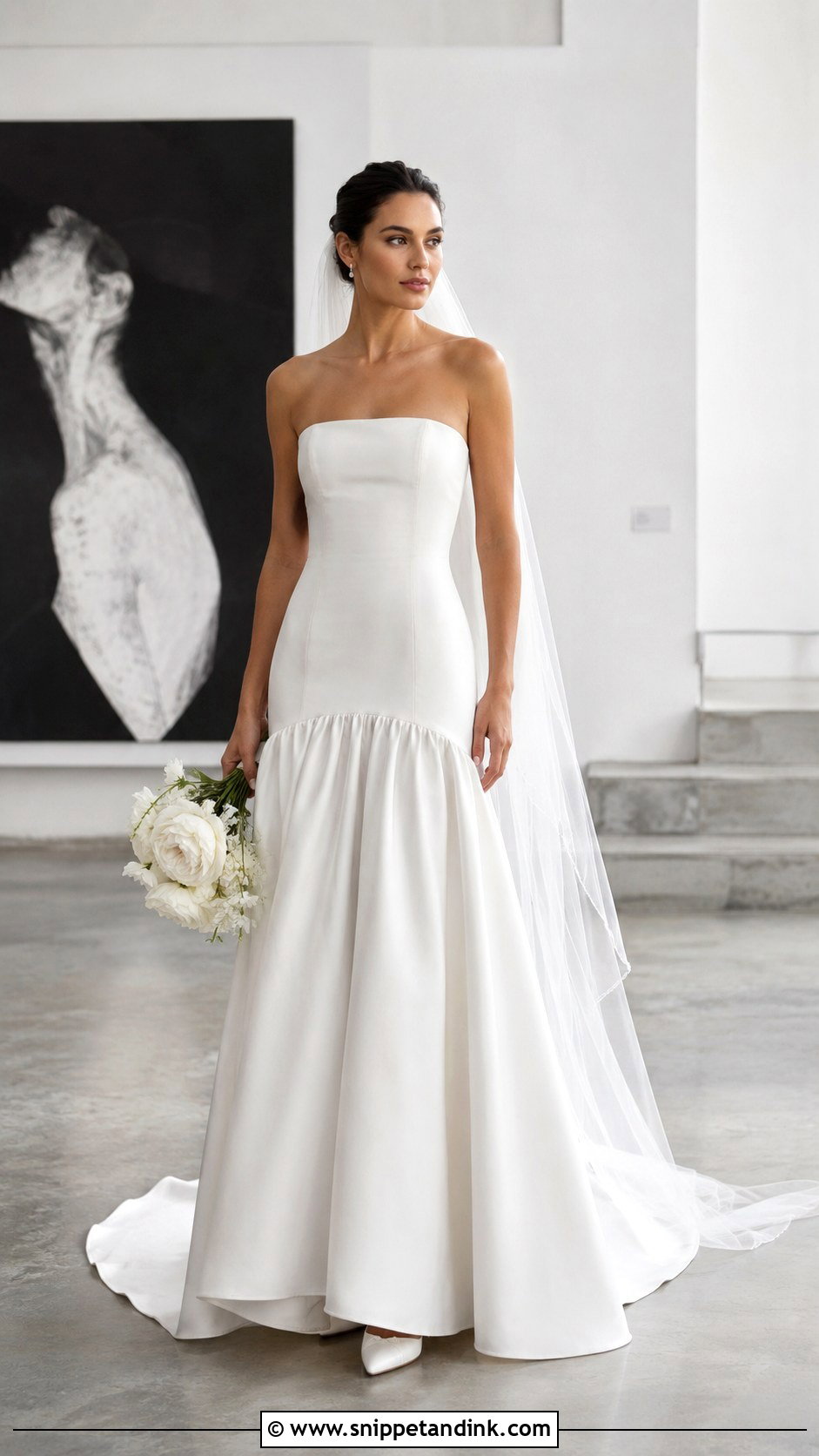 Strapless Drop Waist Wedding Dress - Snippet and Ink - 30 Strapless Wedding Dresses