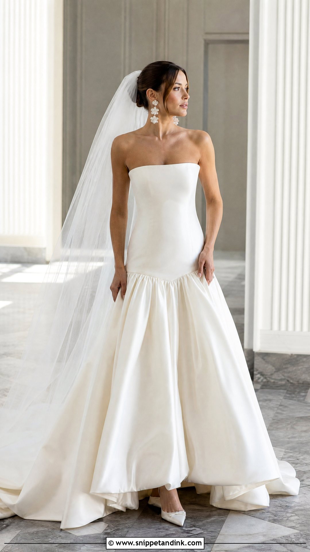 Strapless Drop Waist Wedding Dress - Snippet and Ink - 20 Wedding Dresses Women