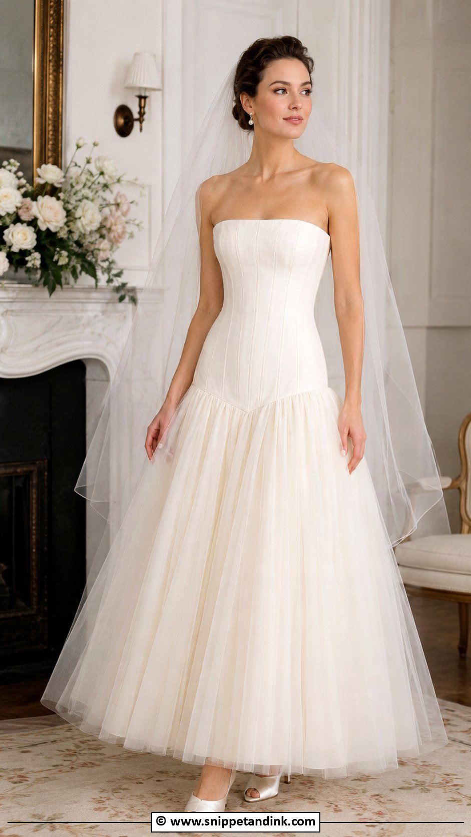 Strapless Drop Waist Wedding Dress - Snippet and Ink - 35 Strapless Wedding Dress Ideas