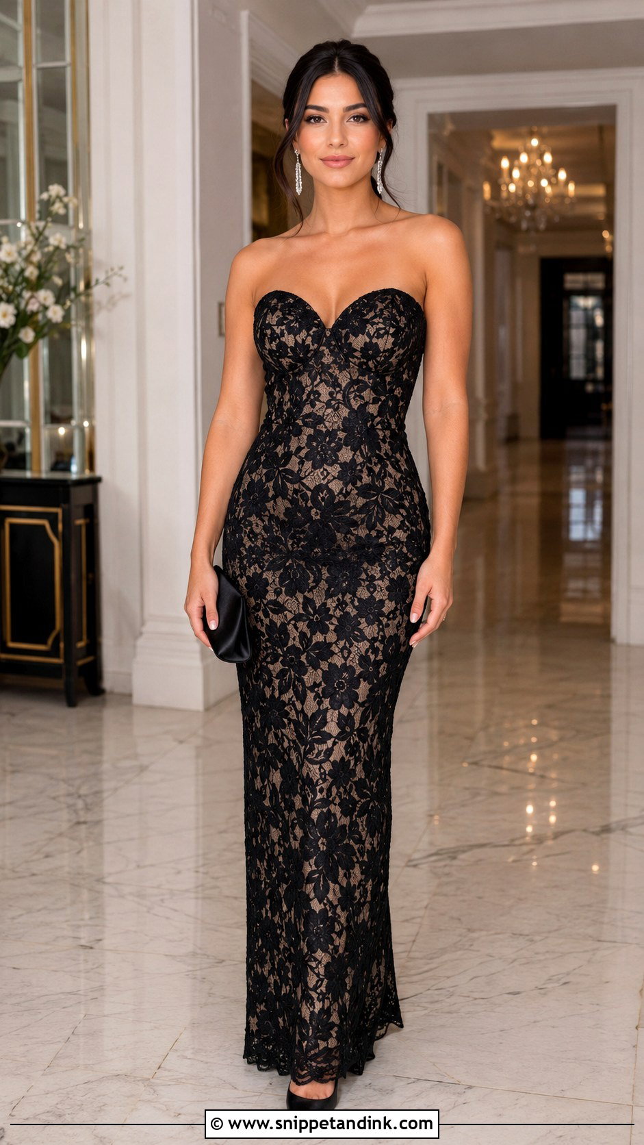 Strapless Fitted Lace Gown - Snippet and Ink - 20 Fitted Lace Gown Styles