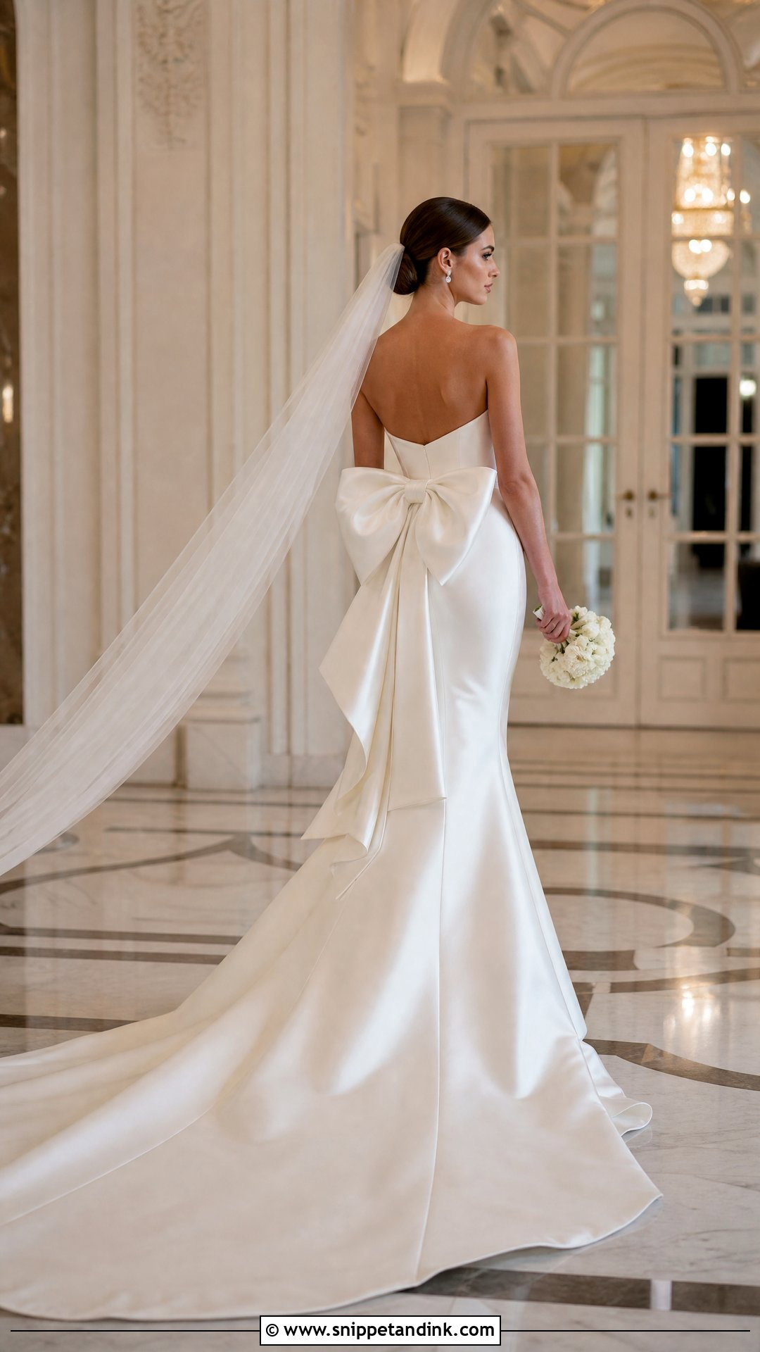 Strapless Fitted Wedding Dress With Bow - Snippet and Ink - 20 Strapless Fitted Wedding Dress Ideas
