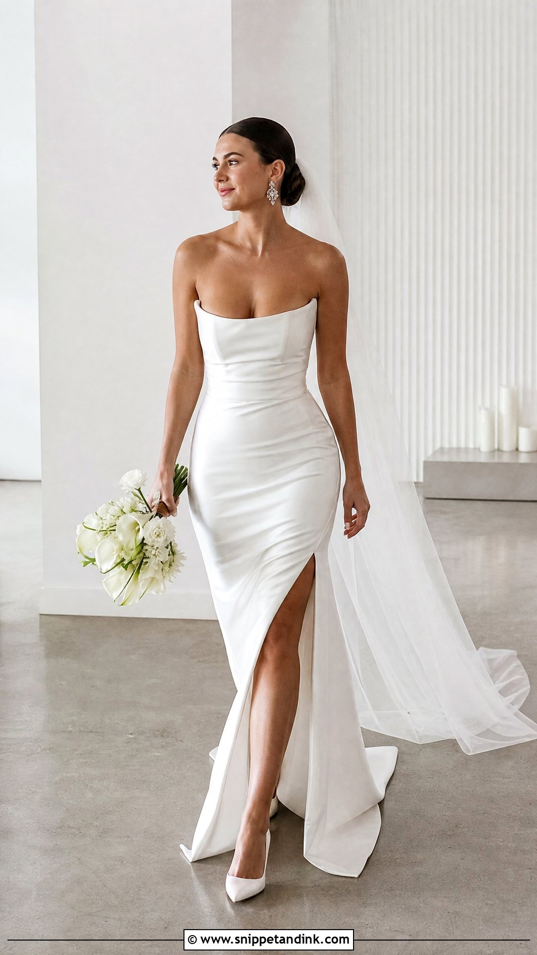 Strapless Fitted Wedding Dress With Slit - Snippet and Ink - 20 Strapless Fitted Wedding Dress Ideas