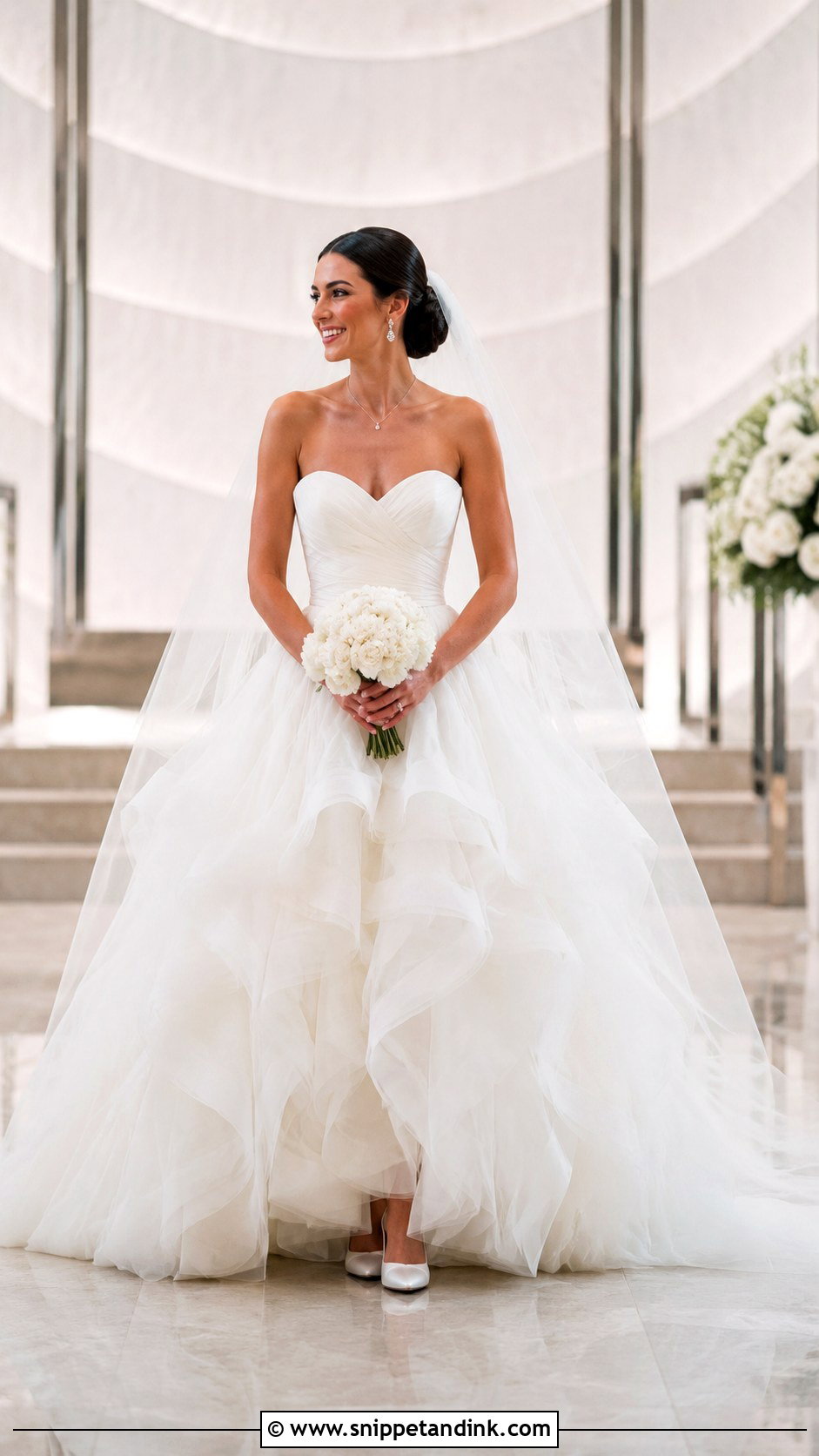 Strapless Fluffy Wedding Dress - Snippet and Ink - 20 Fluffy Wedding Dresses