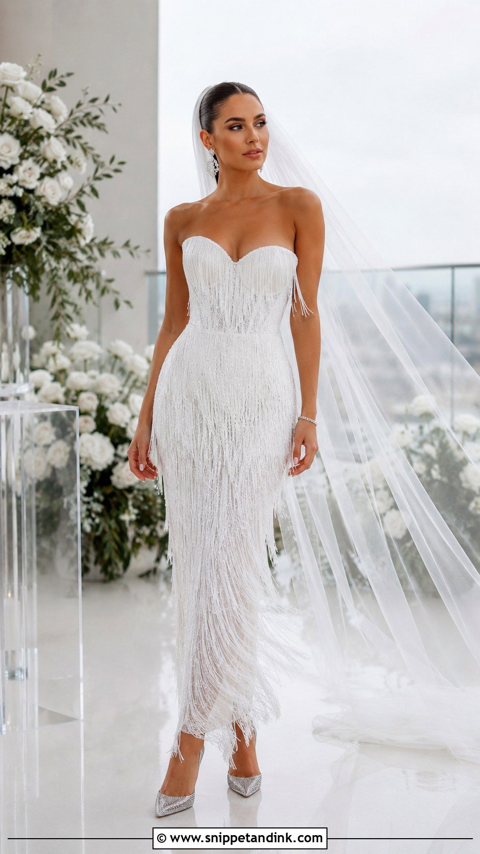 Strapless Fringe Wedding Dress - Snippet and Ink - 20 Fringe Wedding Dress Ideas