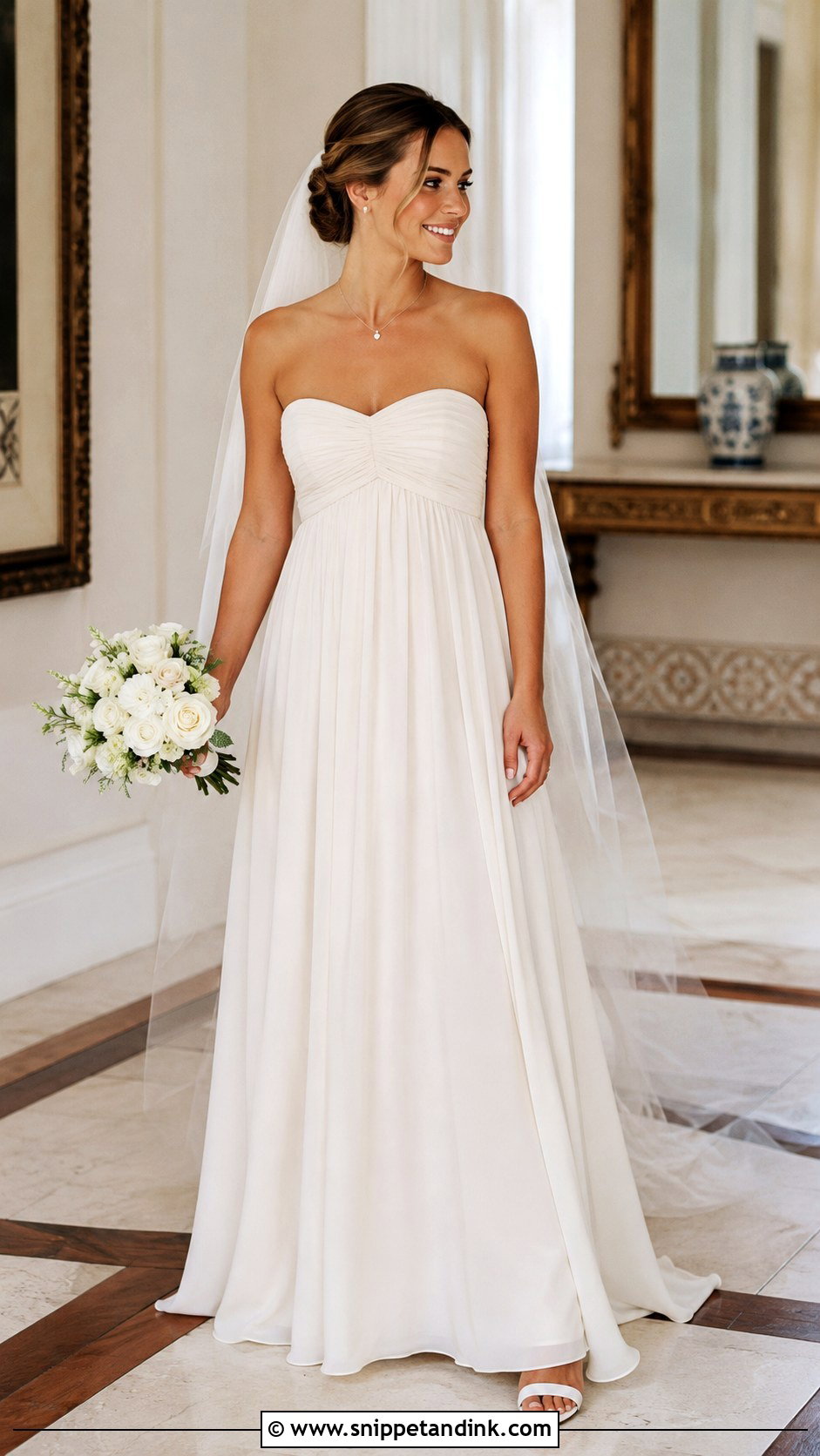 Strapless Grecian Wedding Dress - Snippet and Ink - 20 Grecian Style Wedding Dress Ideas