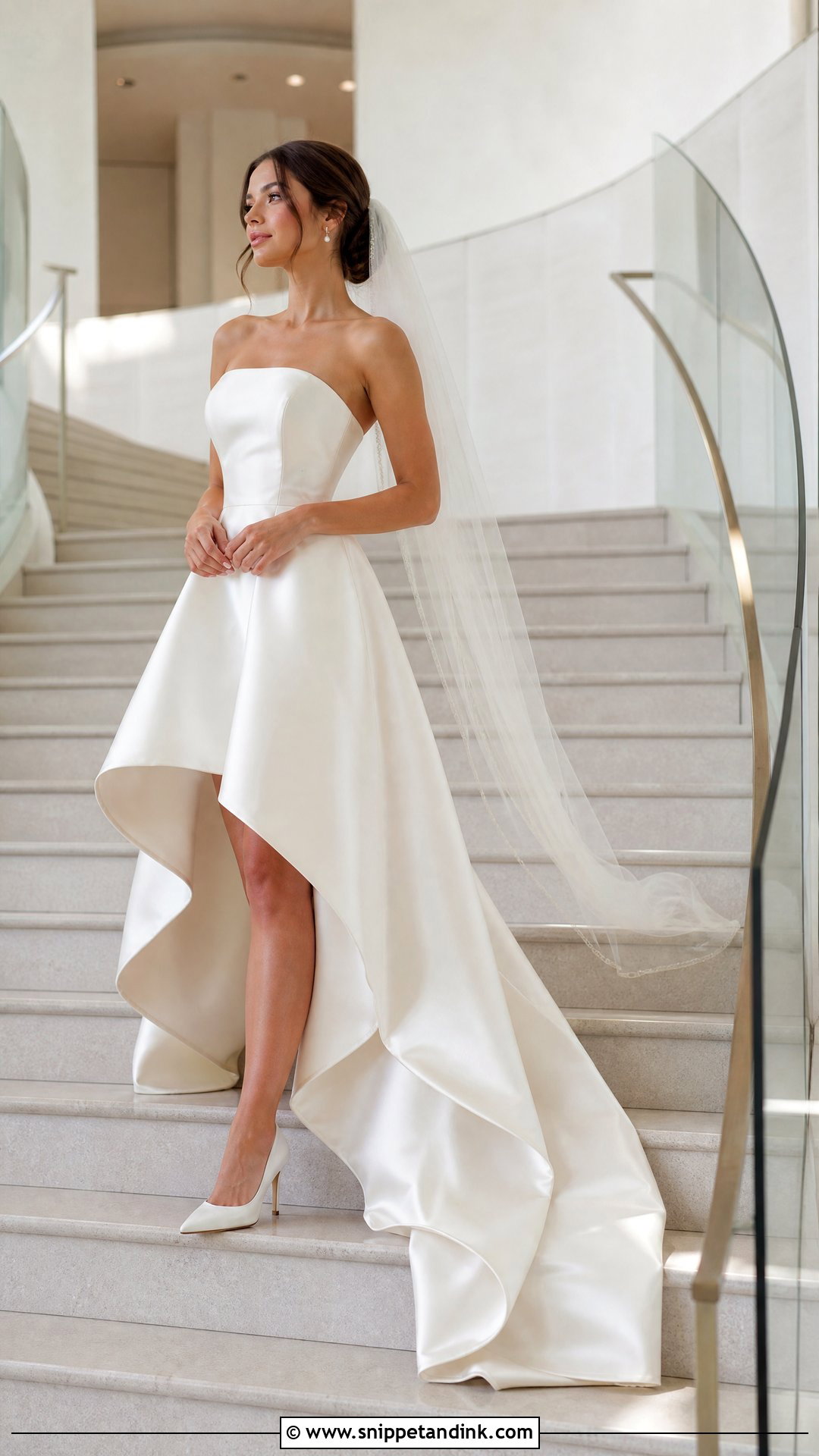 Strapless High Low Wedding Dress - Snippet and Ink - 25 Simple Strapless Wedding Dress Ideas