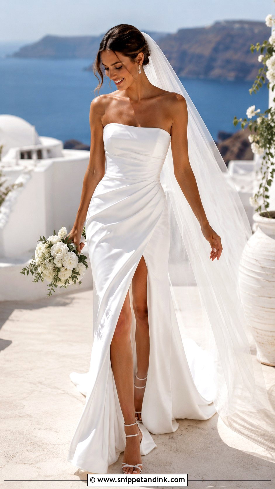 Strapless High Slit Wedding Dress - Snippet and Ink - 30 Strapless Wedding Dresses