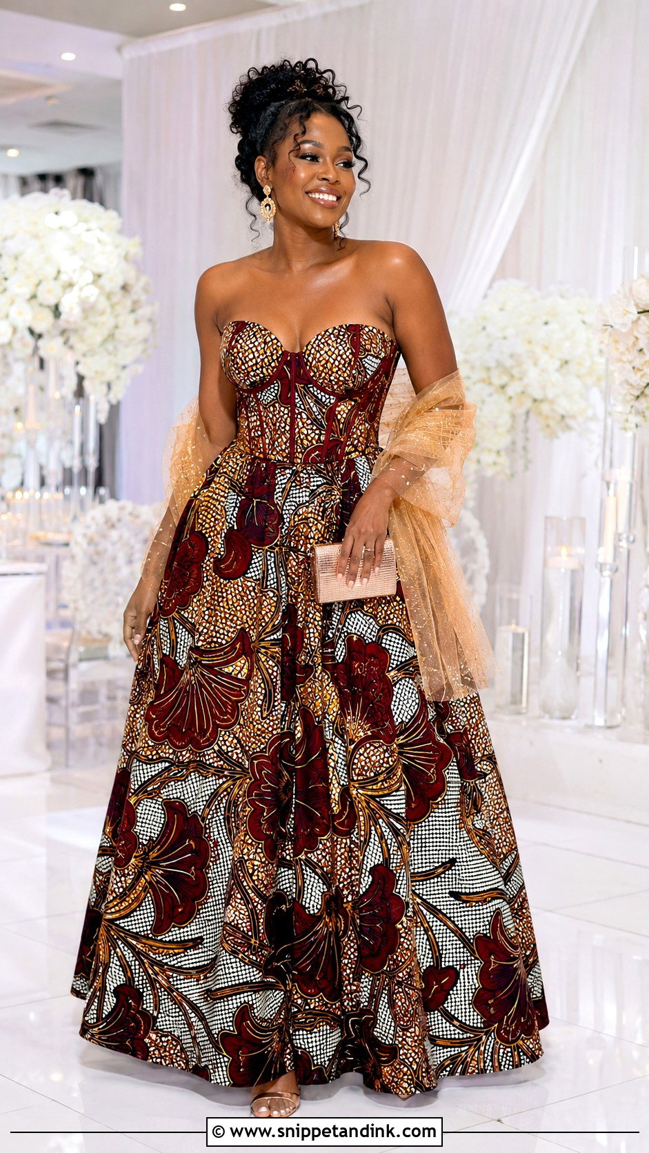 Strapless Kitenge Wedding Dress - Snippet and Ink - 20 Kitenge Wedding Dress Designs