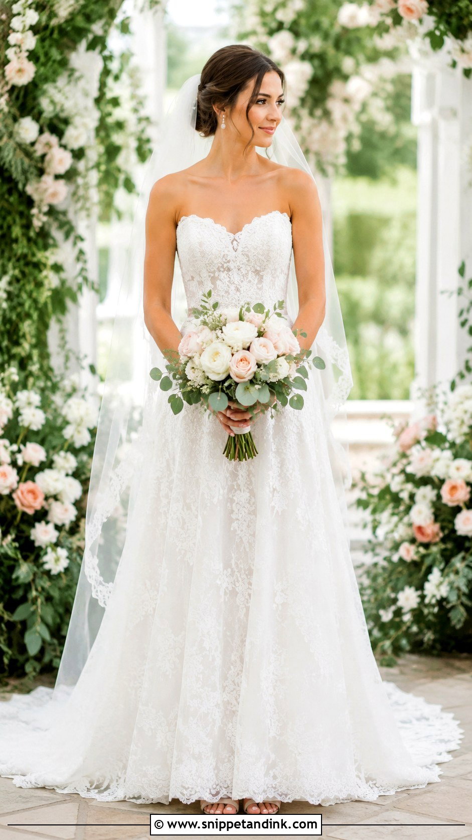 Strapless Lace A Line Wedding Dress - Snippet and Ink - 25 Strapless a Line Wedding Dress Ideas