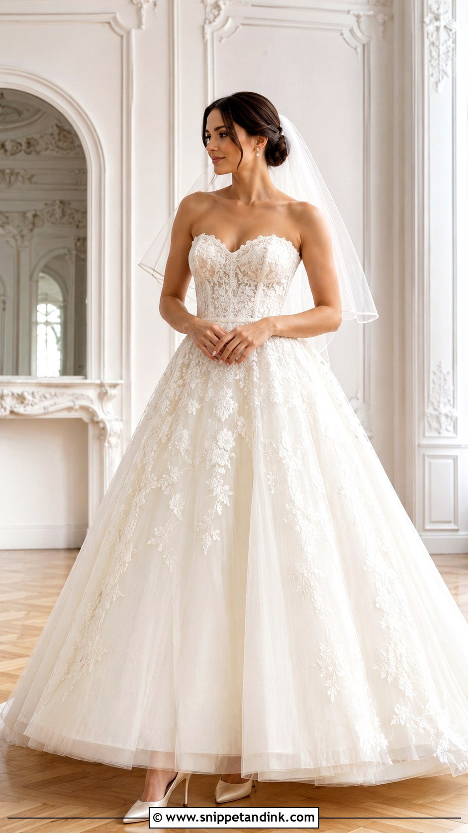 Strapless Lace Ballgown Wedding Dress - Snippet and Ink - 25 Wedding Dresses Lace Ballgown