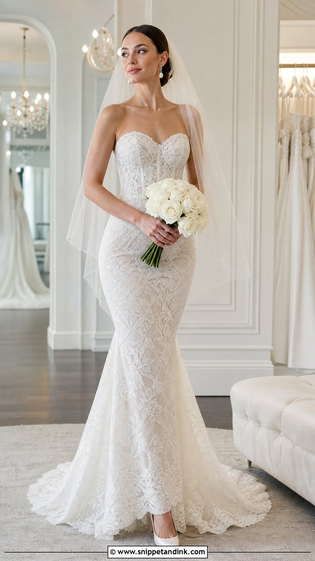 Strapless Lace Serpentina Wedding Gown - Snippet and Ink - 20 Serpentina Wedding Gown Ideas