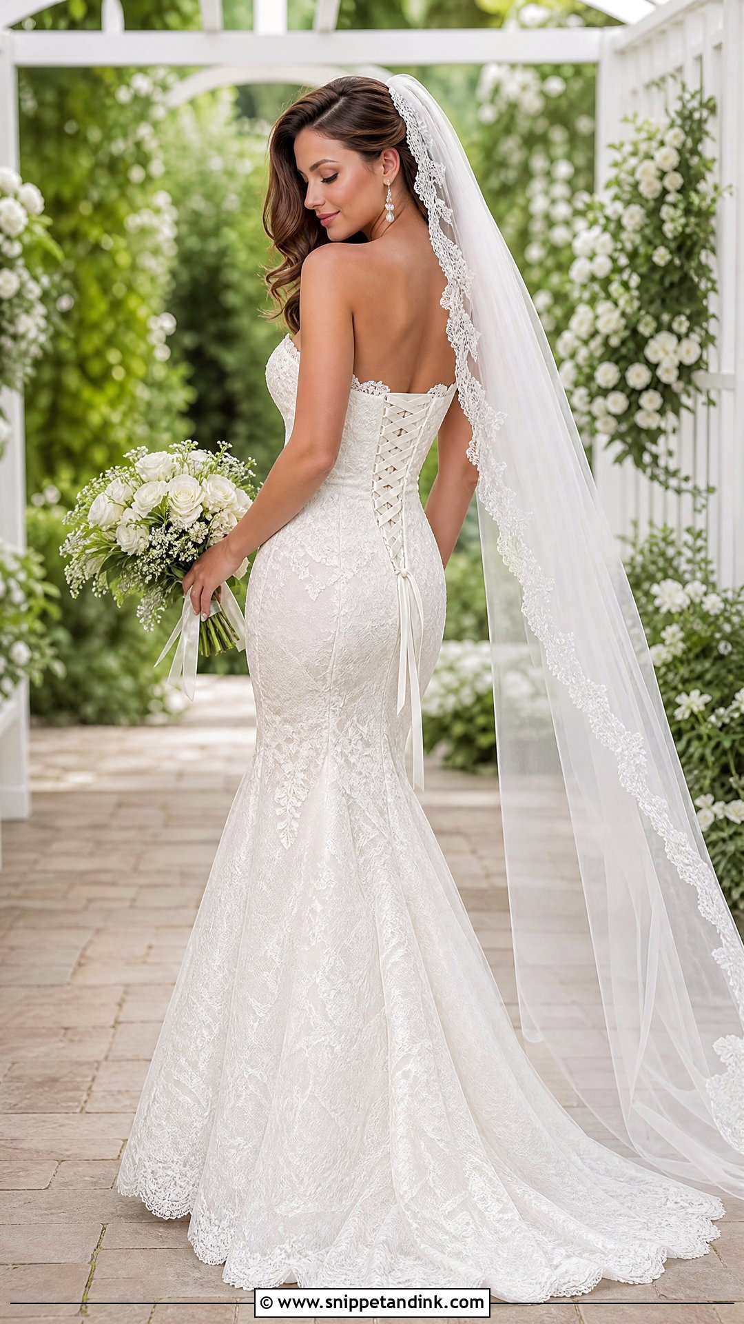 Strapless Lace Up Corset Wedding Dress - Snippet and Ink - 20 Strapless Fitted Wedding Dress Ideas