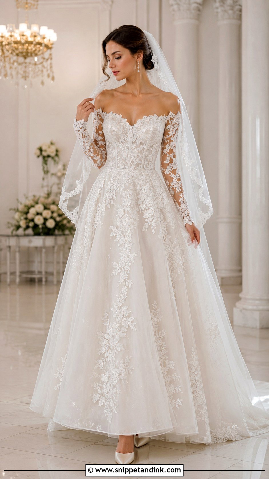 Strapless Lace Wedding Dress With Long Sleeves - Snippet and Ink - 20 Strapless Wedding Dress with Sleeves