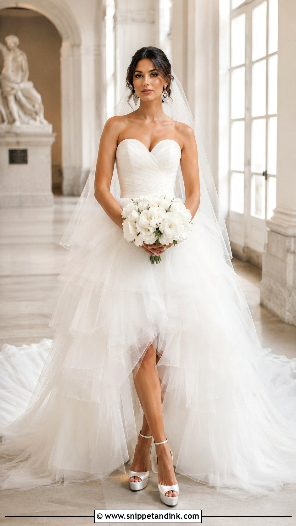 Strapless Layered Tulle Wedding Dress - Snippet and Ink - 20 Layered Tulle Wedding Dress Ideas
