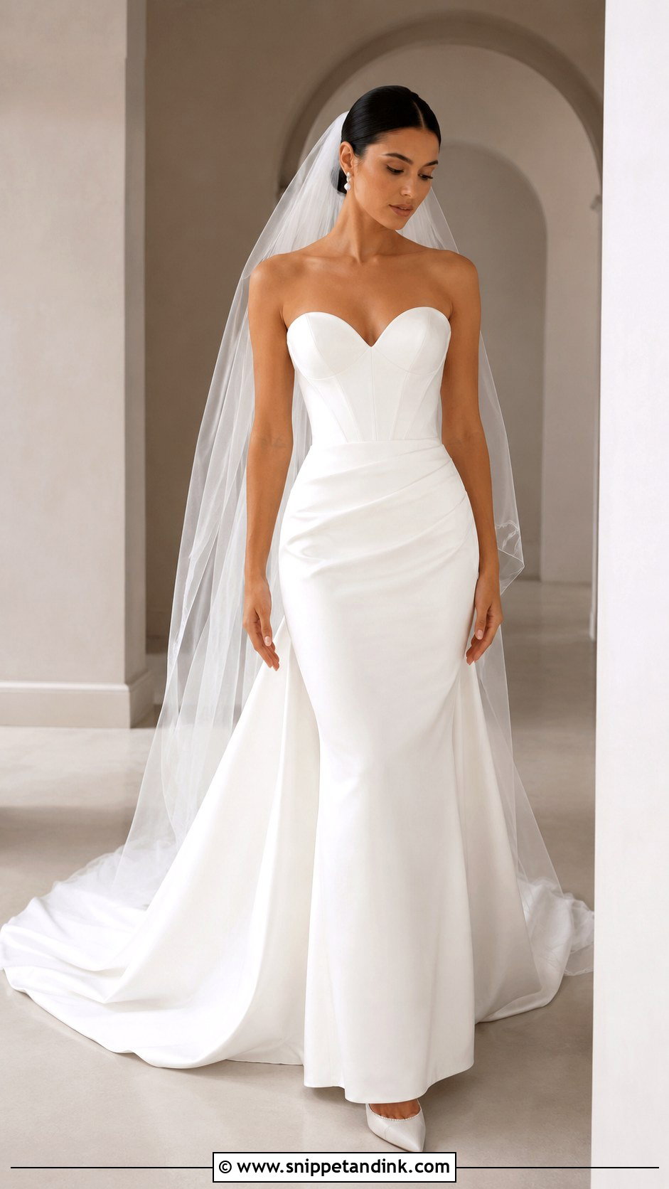 Strapless Long Train Wedding Dress - Snippet and Ink - 25 Long Train Wedding Dresses