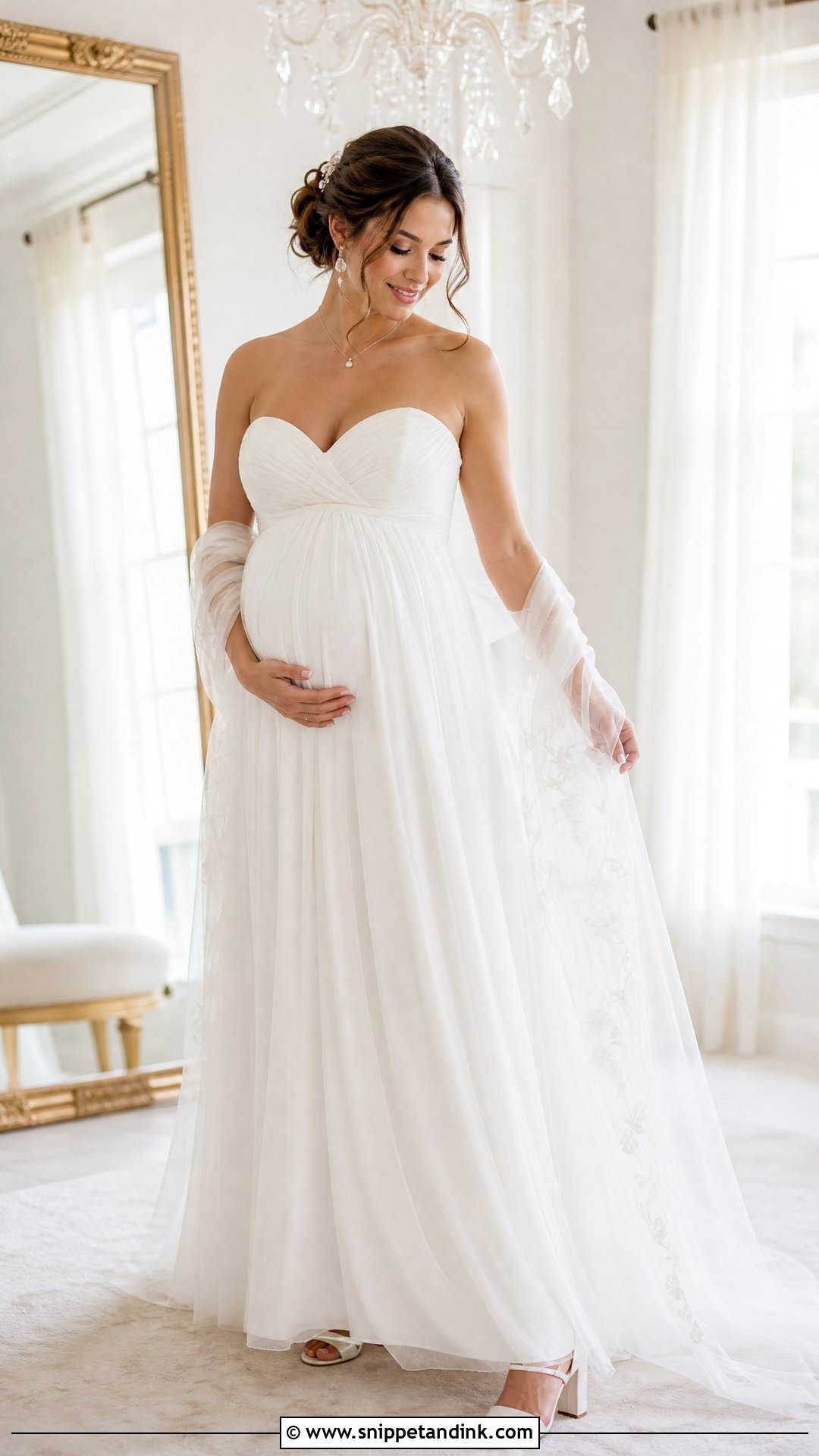 Strapless Maternity Wedding Dress - Snippet and Ink - 25 Wedding Dress for Pregnant Bride Ideas