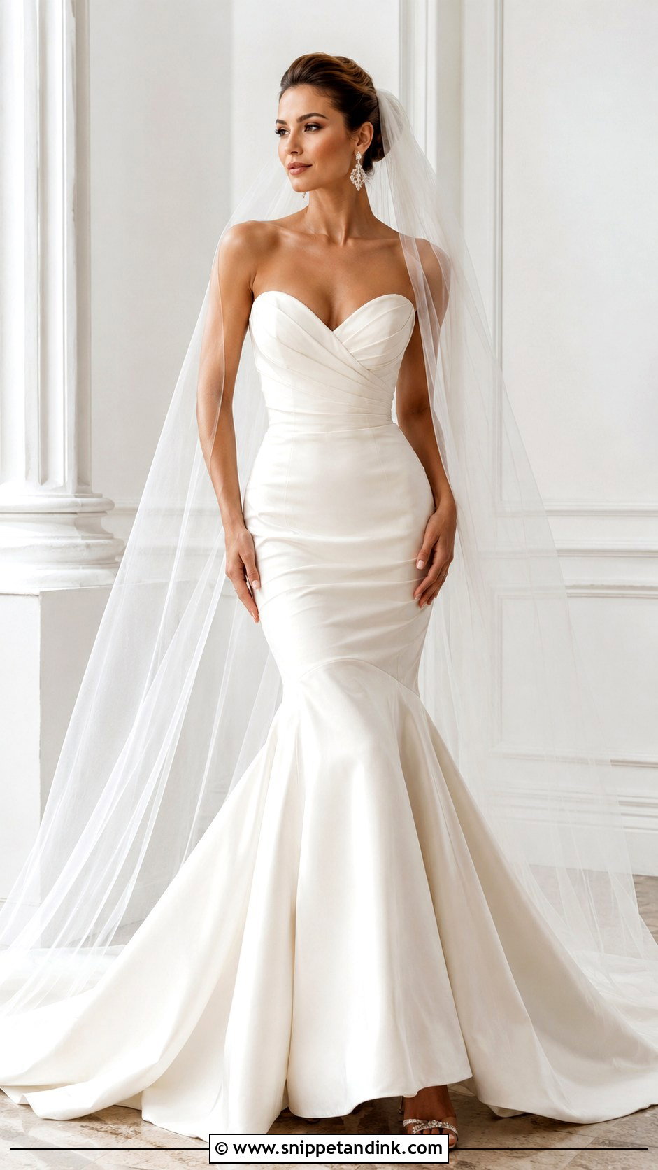 Strapless Mermaid Bridal Wedding Outfit - Snippet and Ink - 30 Bridal Wedding Outfits