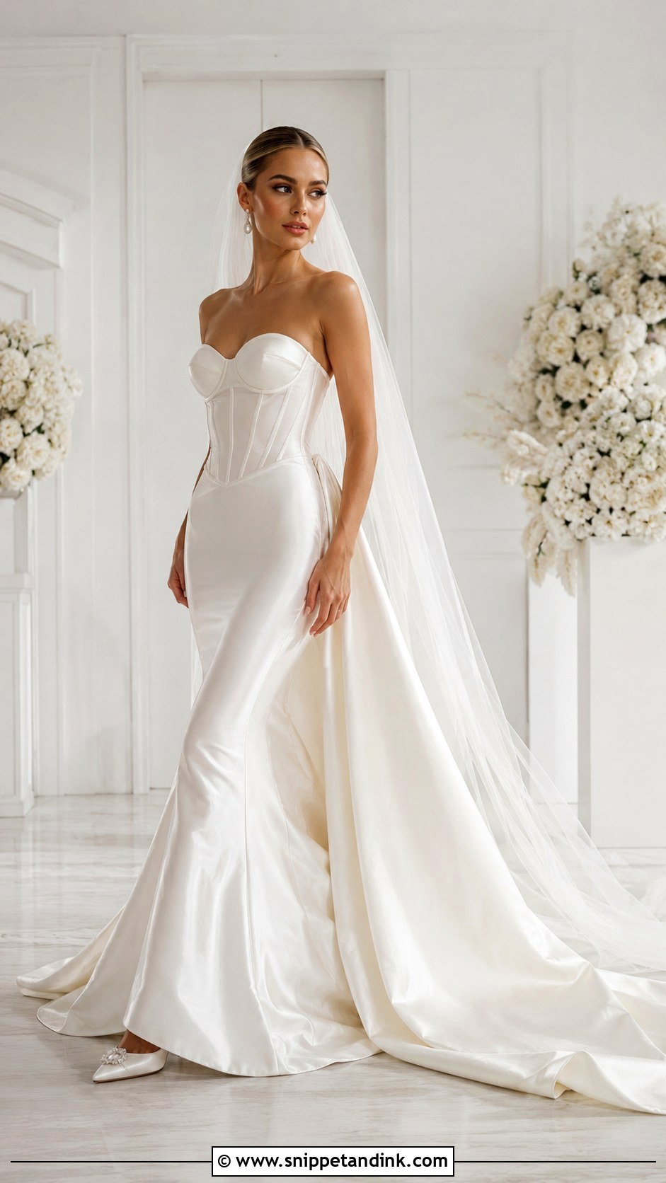 Strapless Mermaid Corseted Wedding Dress - Snippet and Ink - 20 Corseted Wedding Dress Ideas