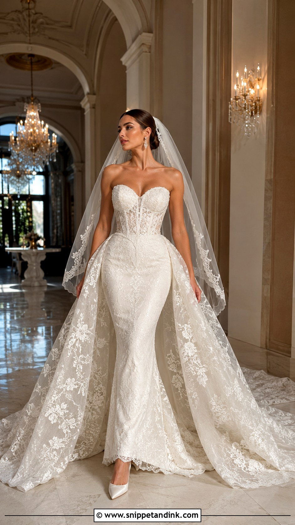 Strapless Mermaid Wedding Dress With Detachable Train - Snippet and Ink - 25 Strapless Mermaid Wedding Dress Ideas