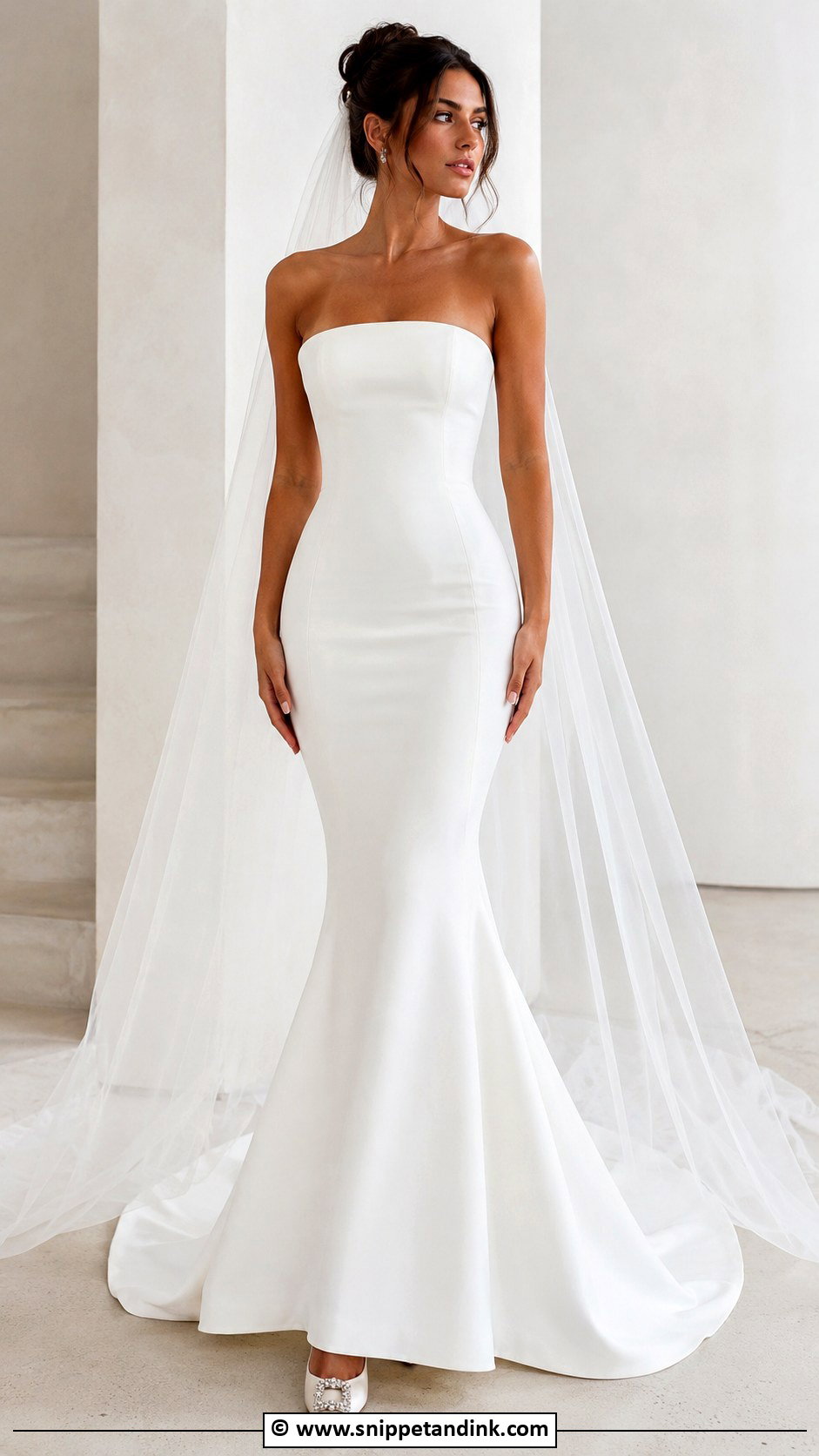 Strapless Mermaid Wedding Gown - Snippet and Ink - 35 Wedding Gown Ideas