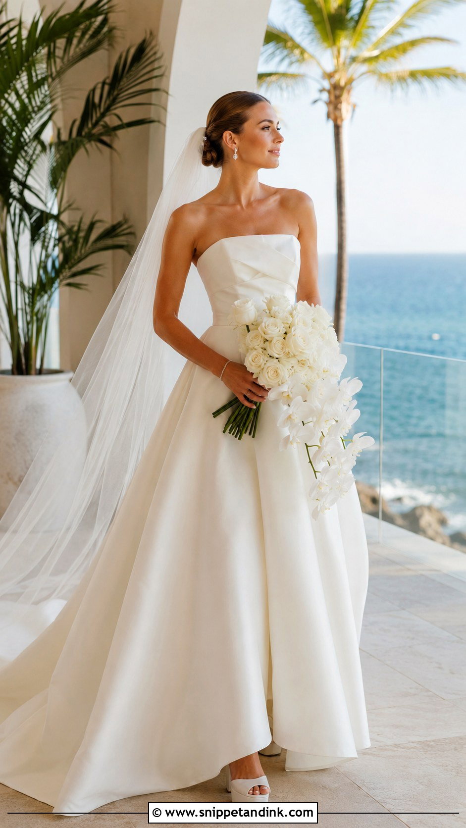 Strapless Mexico Resort Wedding Dress - Snippet and Ink - 20 Mexico Wedding Dress Ideas