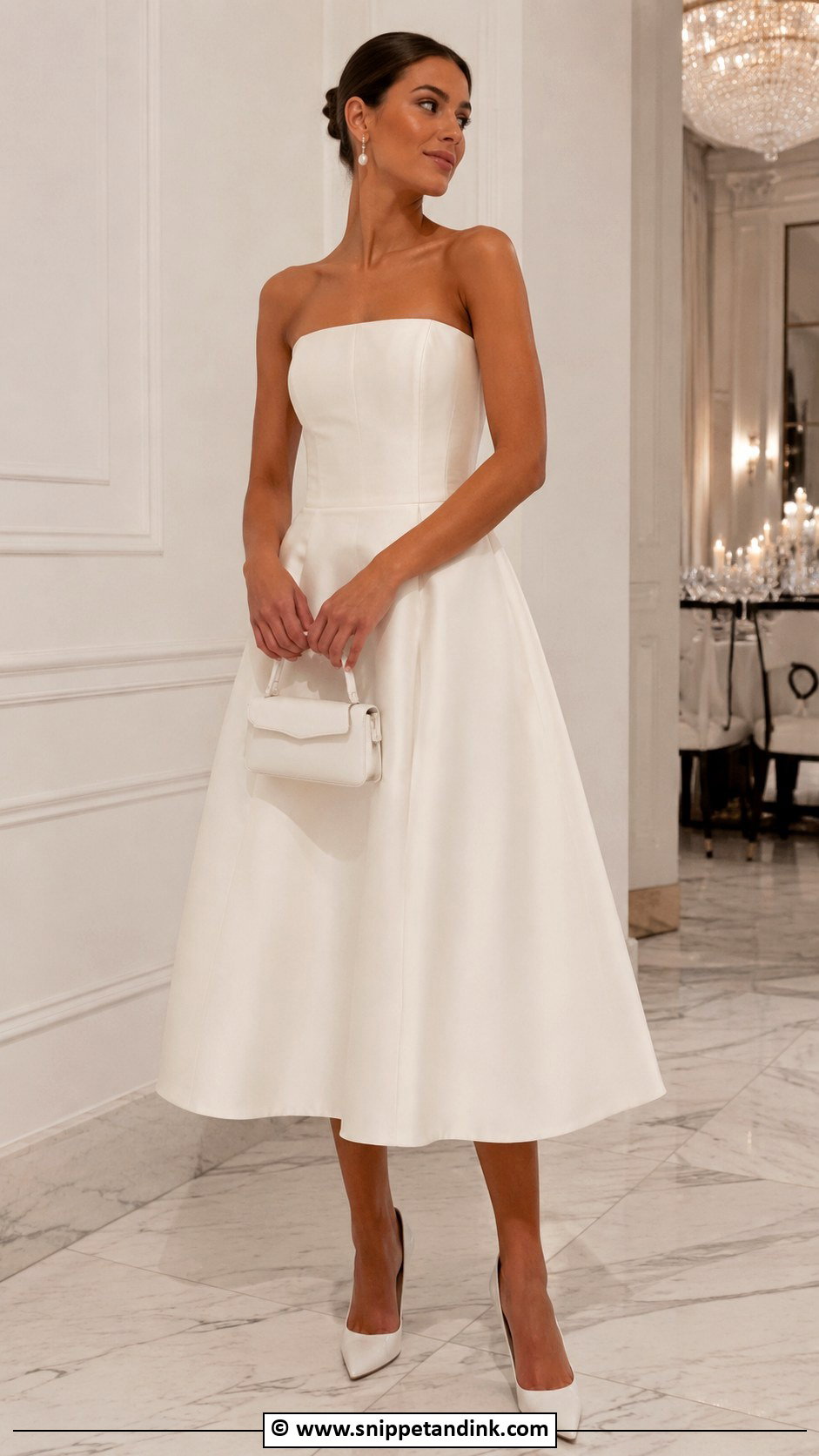 Strapless Midi Wedding Night Dress - Snippet and Ink - 25 Wedding Night Dress Ideas