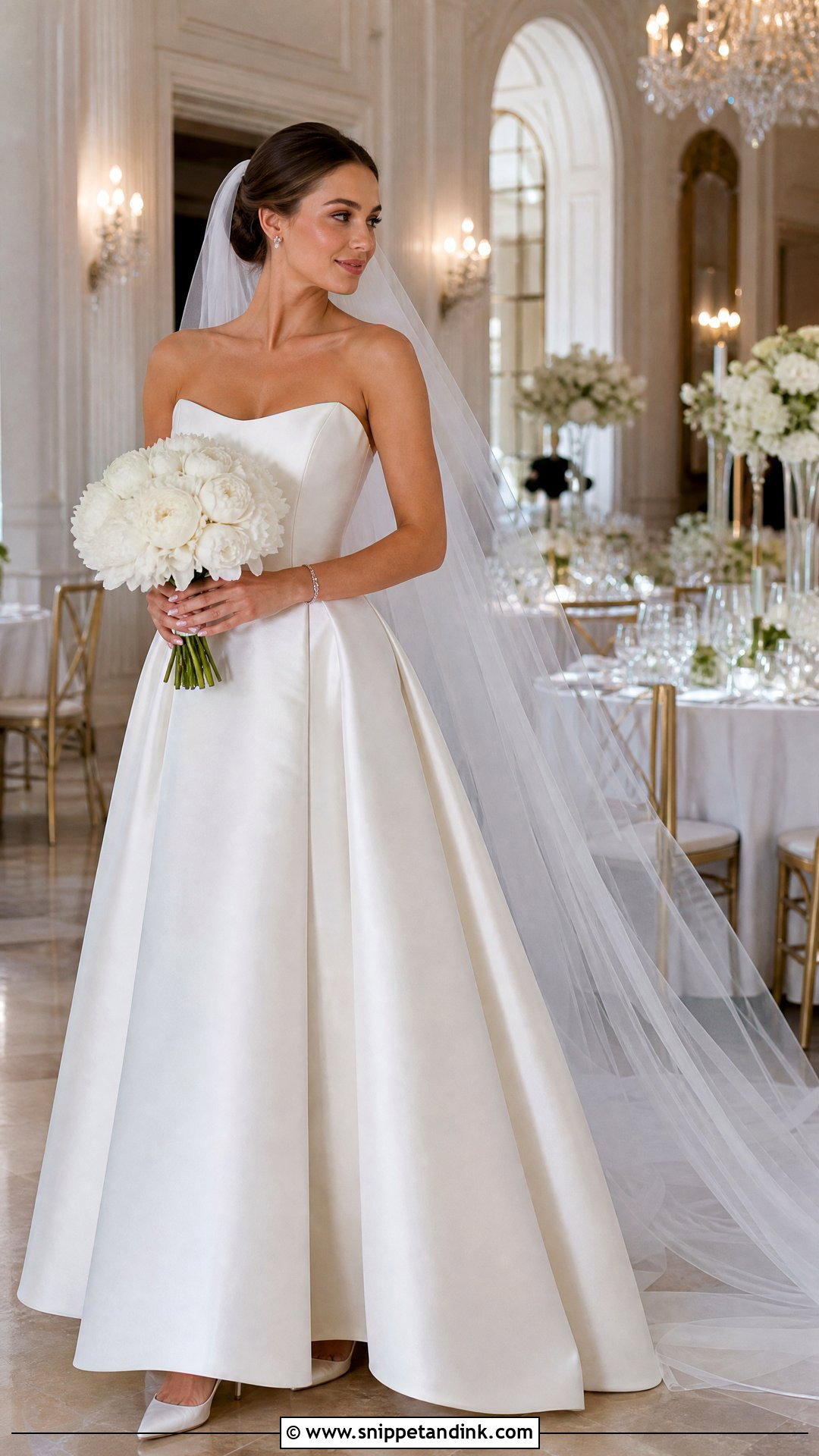 Strapless Mikado A Line Wedding Dress - Snippet and Ink - 20 Simple Aline Wedding Dress Ideas