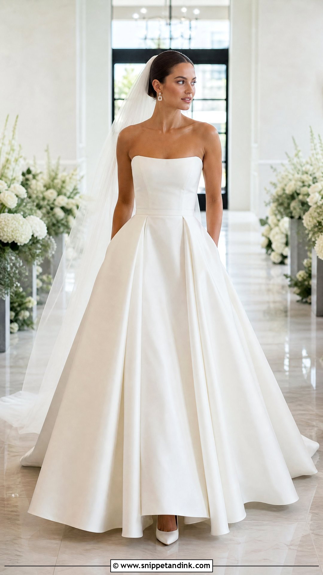 Strapless Mikado Ball Gown Wedding Dress - Snippet and Ink - 20 Strapless Ball Gown Wedding Dress Ideas