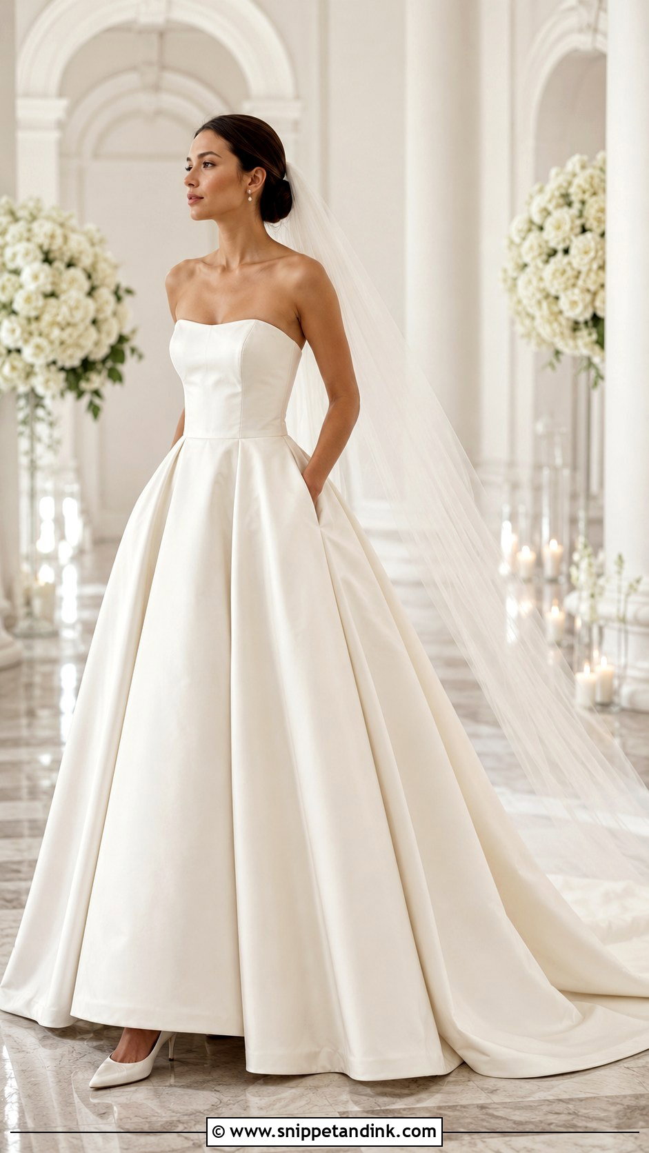 Strapless Mikado Ball Gown Wedding Dress - Snippet and Ink - 20 Elegant Plain Wedding Dress Ideas