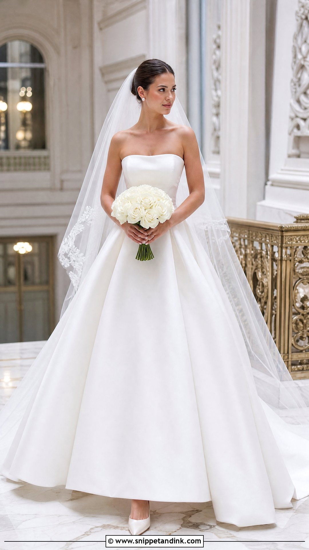 Strapless Mikado Bridal Ball Gown - Snippet and Ink - 25 Bridal Ball Gown Ideas