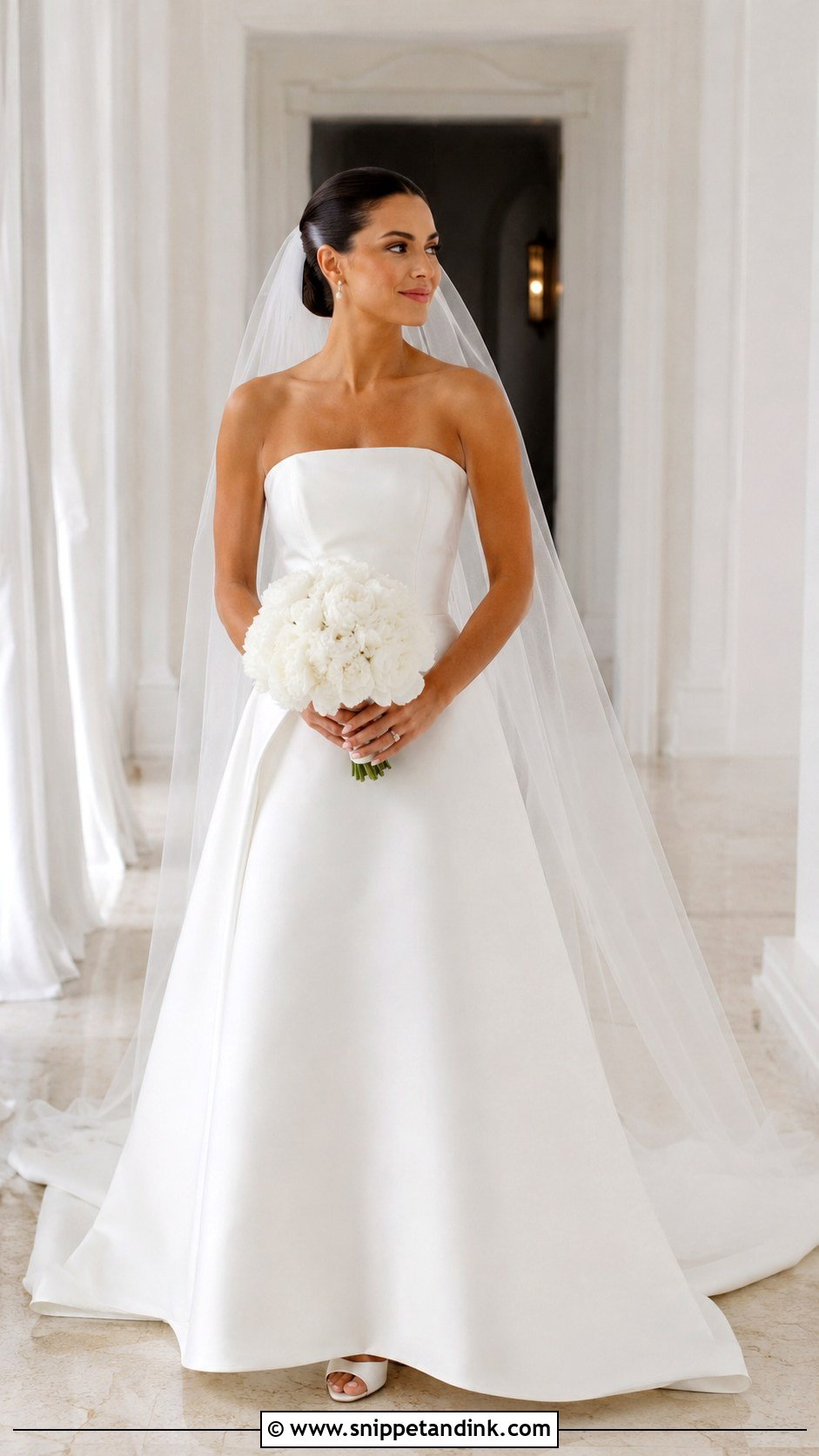 Strapless Mikado Bride Outfit - Snippet and Ink - 25 Classy Bride Ideas