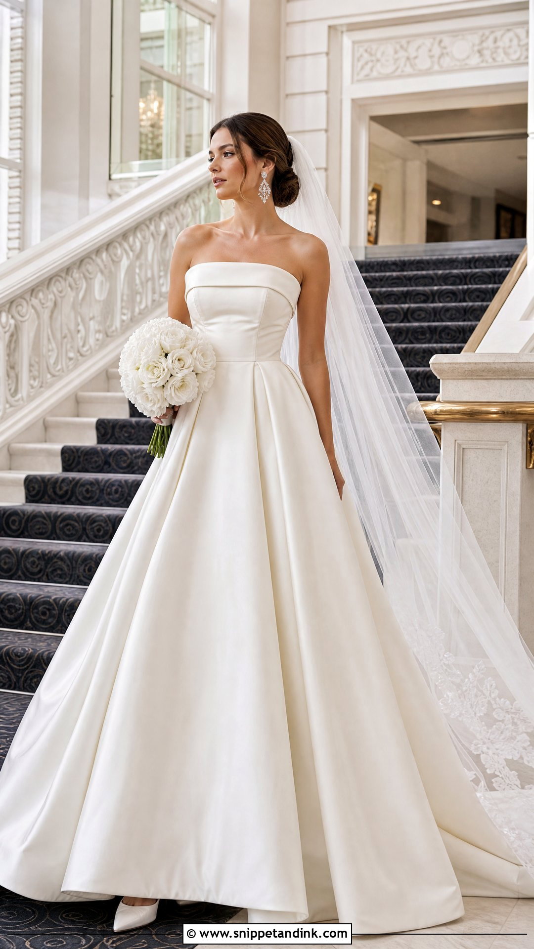 Strapless Mikado Princess Wedding Dress - Snippet and Ink - 20 Princess Elegant Wedding Dresses